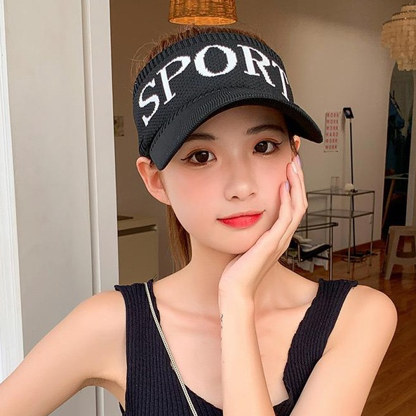 [littlecrab]Topi Olahraga Sport Rajut Topi Golf Tennis Lari Senam Bahan Karet Katun Elastis Sporty Hat Cap Korean Style