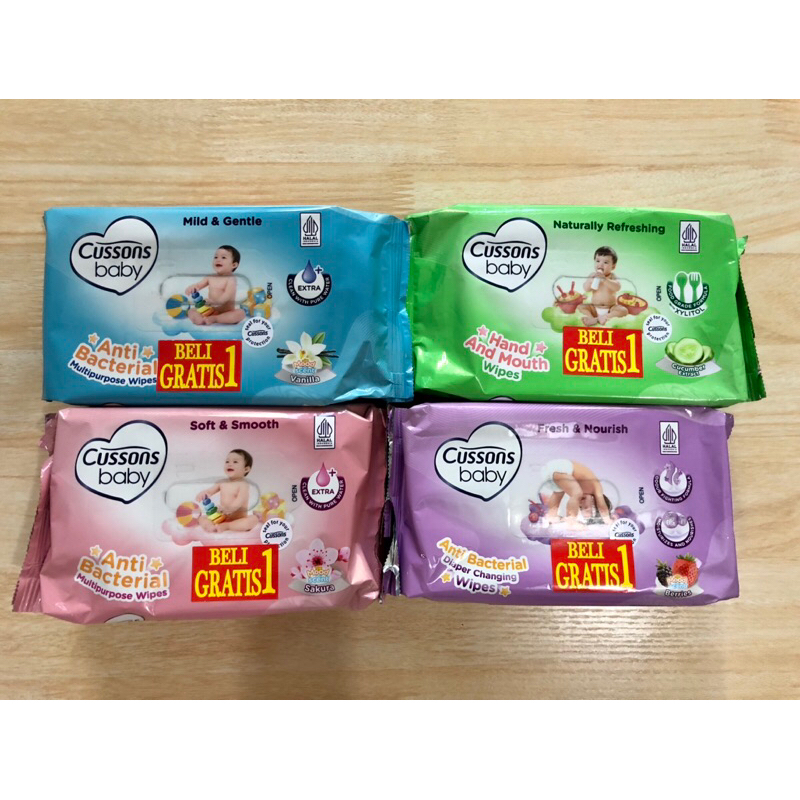 Tisu basah / Wipes Cussons baby buy 1 get 1 ( 50+50)