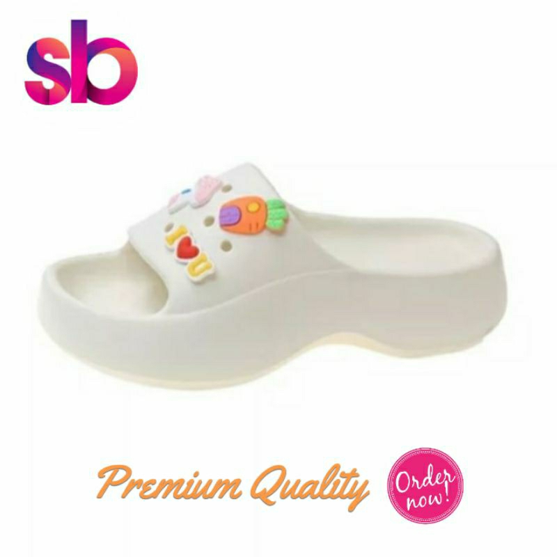 Croocs Fuji [ White/ Putih] Kado Unik Anniversary Anniv Hampers Wanita Cwe Cewek Unik Bumi Mamba Kue