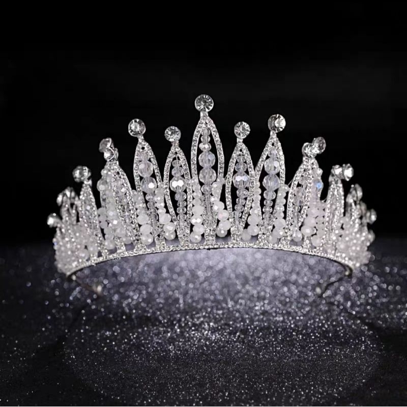 Intan Crown - Mahkota Pengantin Mewah - Wedding Crown Besar Silver