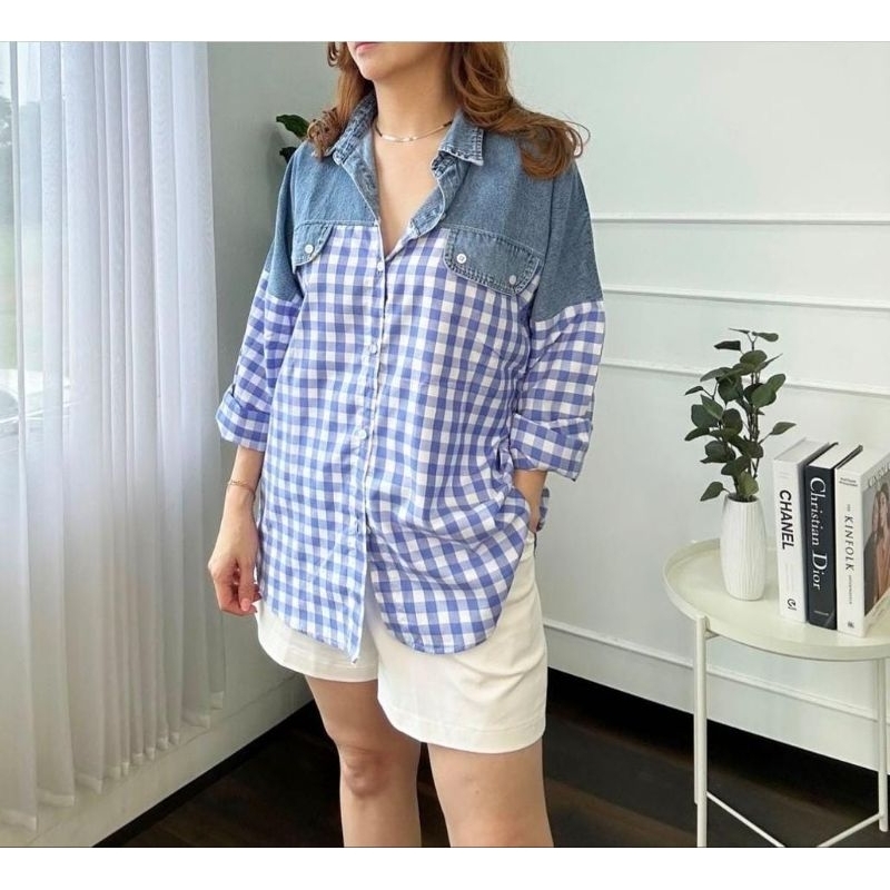 TARTAN DENIM SHIRT/KEMEJA WANITA TERBARU