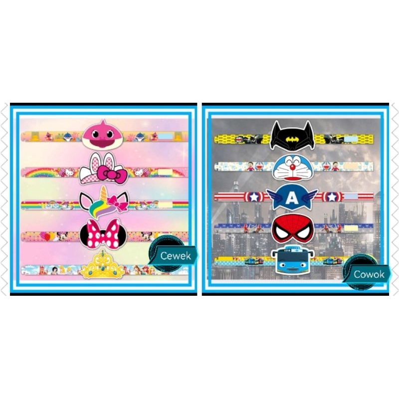 TOPI LINGKAR karakter ikan laut astronot proncess  spiderman doraemon unicorn batman coco melon baby