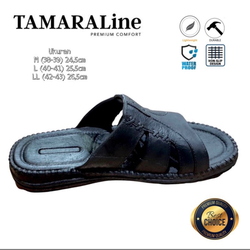 Sandal Selop Slide Slip on Karet Pria Dewasa / Remaja - TAMARALINE 185 / Bahan Premium Lentur Empuk Ringan Kuat Anti Slip Anti Air / Model Sandal Casual Santai Rumah Hotel Outdoor Kamar Mandi Murah Original