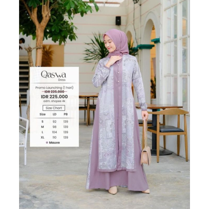 Qaswa dress  by bbc collection warna mauve size S New