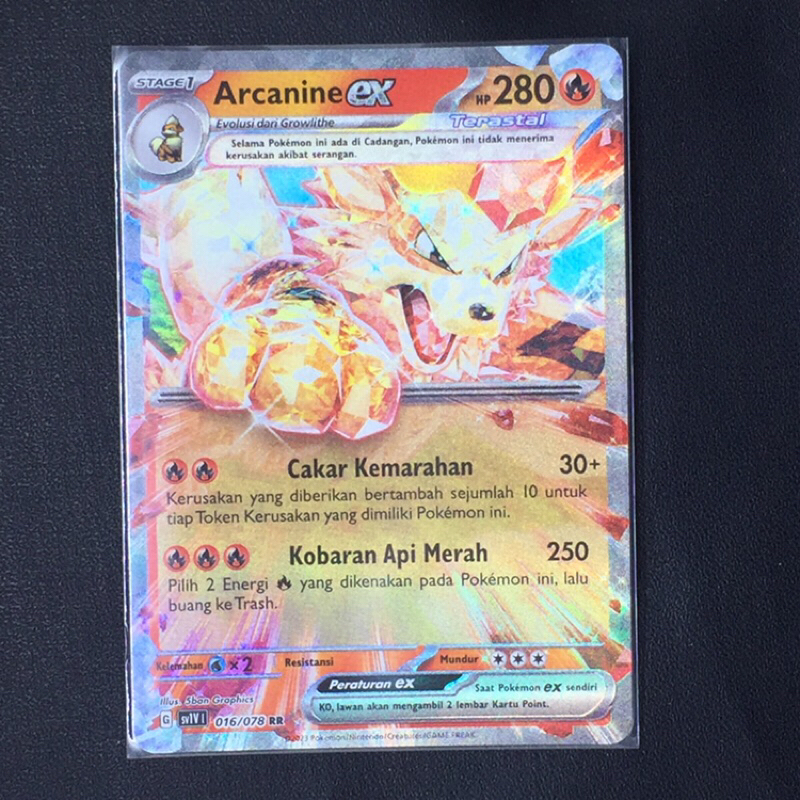 POKEMON TCG ARCANINE EX 016/078 RR Indo Holo