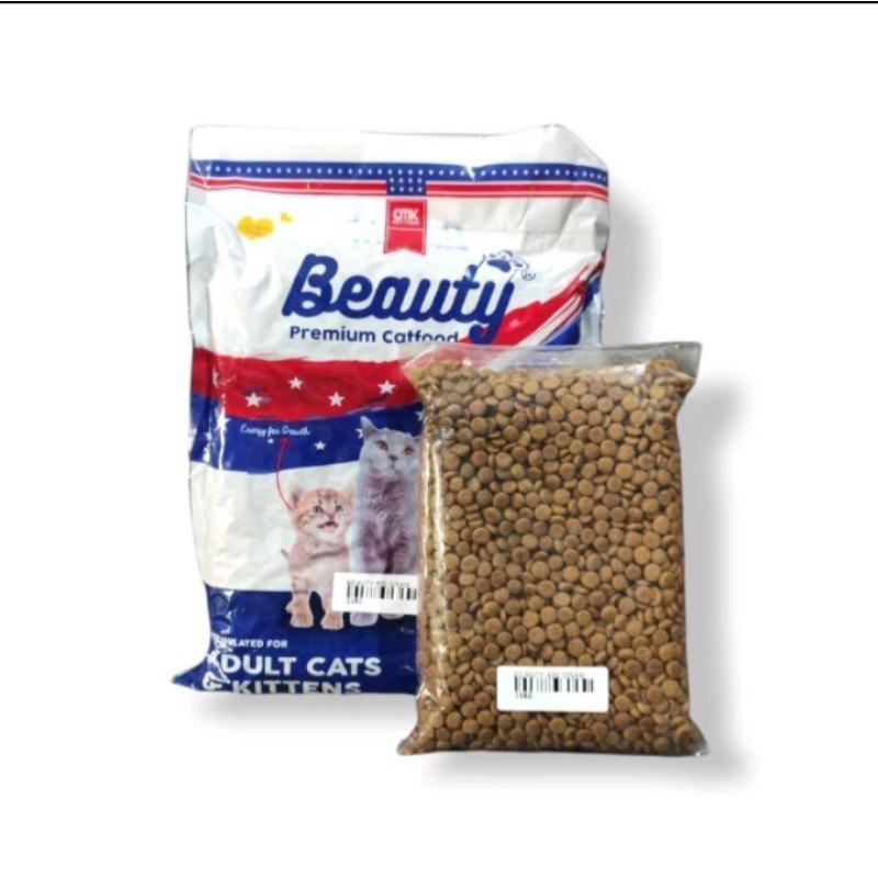 Beauty Catfood All Stage Promo Paket 5kg chiken &amp; salmon - or catfood segala usia