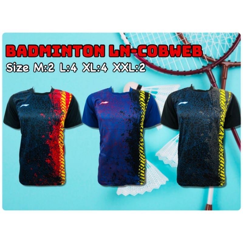 Baju Badminton Lining Cobweb- Kaos Badminton Lining - Jersey Badminton Lining - Baju Bulutangkis