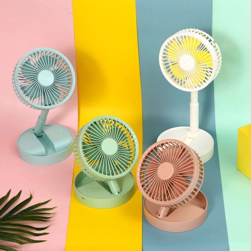 K12 Kipas Angin Lipat Macaron Mini Portable Multifungsi Folding Mini Fan Rechargeable