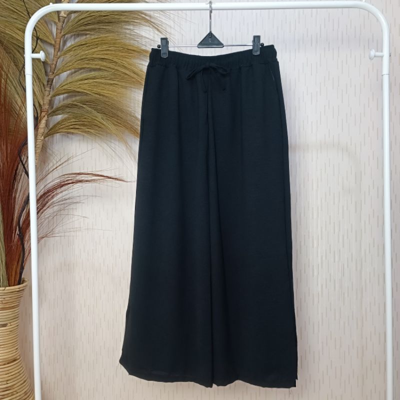 Celana Kulot Crinkle Premium - Hitam / Kulot Crinkle Lebih Adem