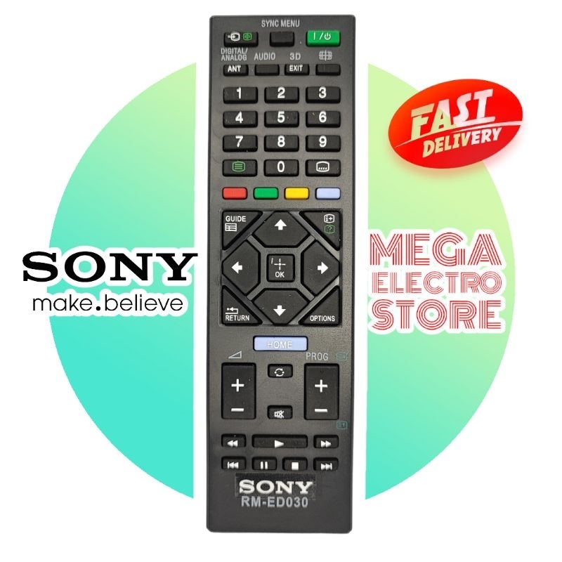 Remot Sony TV LED LCD (Bravia) - tanpa setting - D9