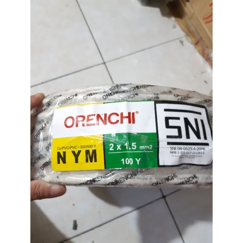 NYM Kabel Listrik SNI LMK Venice SPIN 2x1,5 100meter Kabel Kawat Orenchi Tembaga Asli SNI
