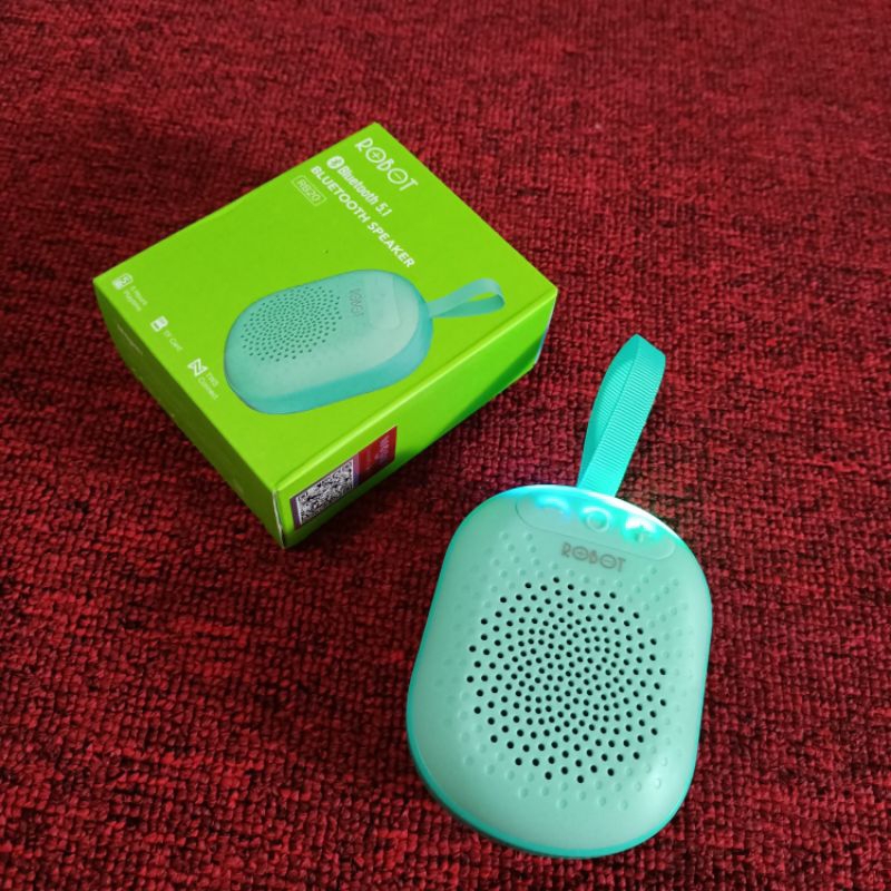 ROBOT RB20 Speaker TWS Bluetooth 5.1 Mini Portable With RGB Light Blue Garansi Original