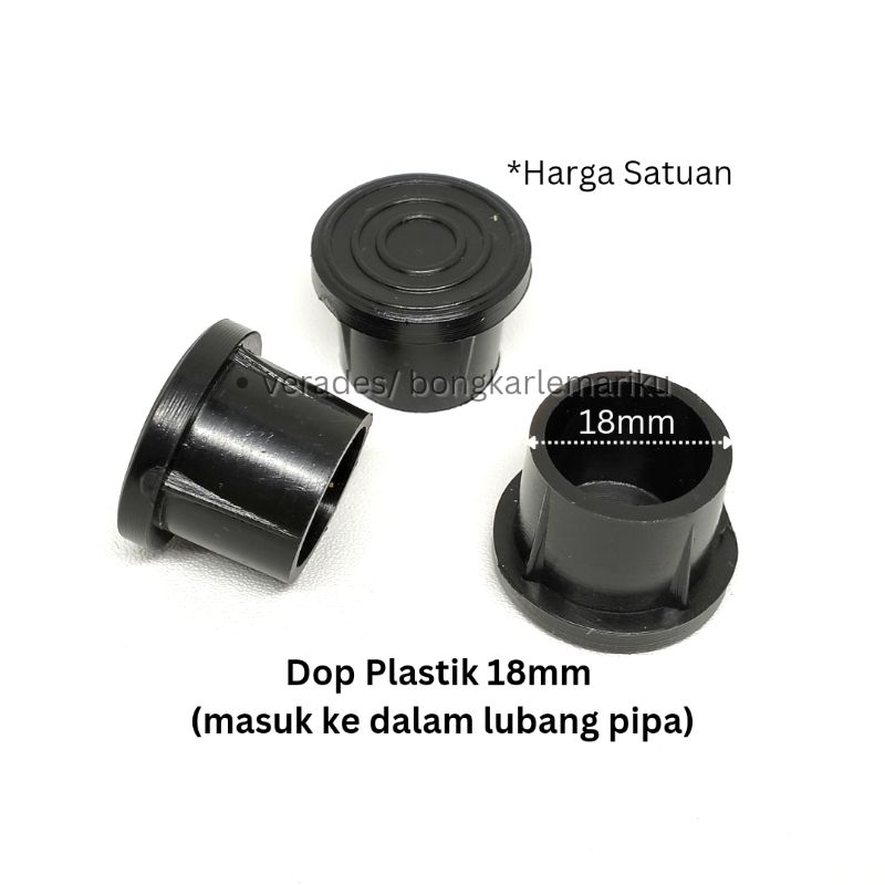 Dop Plastik Tutup Lubang Pipa 18 mm / Dop Kaki Kursi Meja