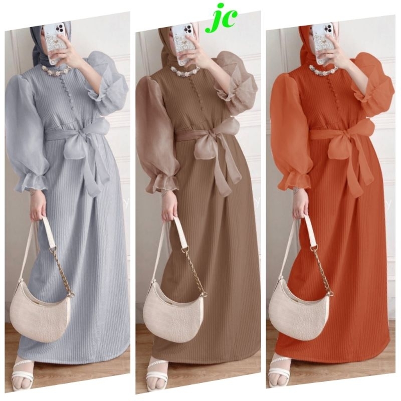 JCZR - Vienita Dress / Dress Wanita Knit Terbaru / Dress Wanita Muslimah Kekinian