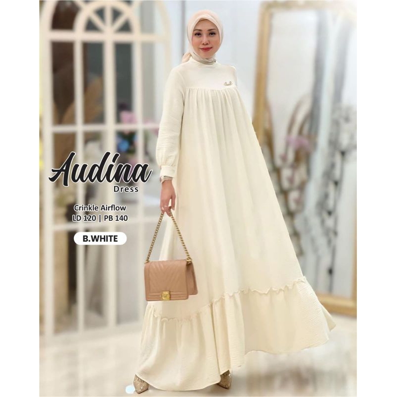 AUDINA DRES JUMBO LD 120 bahan cringkle airflow terbaru