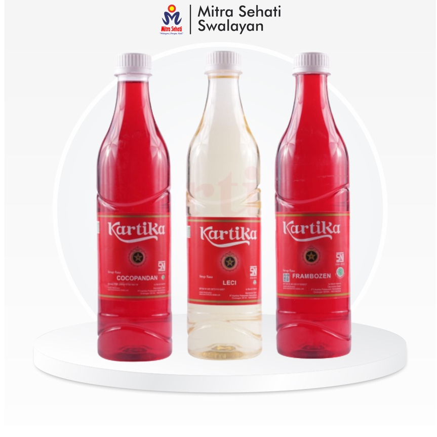 

Kartika Syrup pet 400ml (Rasa Frambozen, Lychee, Cocopandan) - Mitra Sehati Swalayan