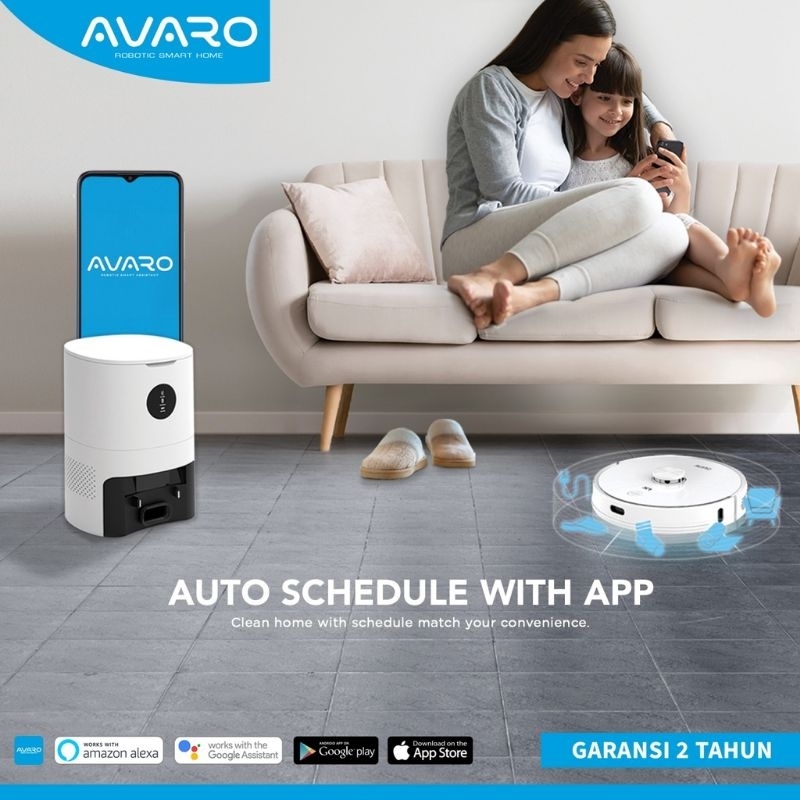 AVARO X1 Robot Vacuum Cleaner Portable Vacum Cleaner Rumah Vaccum Cleaner 3 in 1 Mode