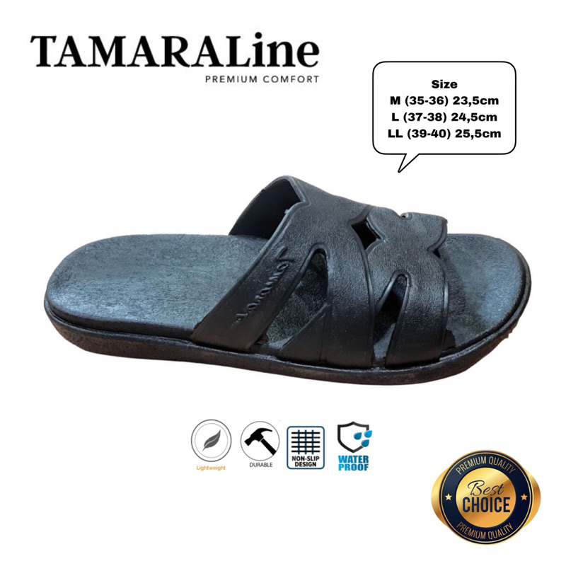 Sandal Selop Slide Slip on Karet Wanita Dewasa / Remaja - TAMARALINE 229 / Bahan Premium Lentur Empuk Ringan Kuat Anti Slip Anti Air / Model Sandal Casual Santai Rumah Hotel Outdoor Kamar Mandi Murah Original