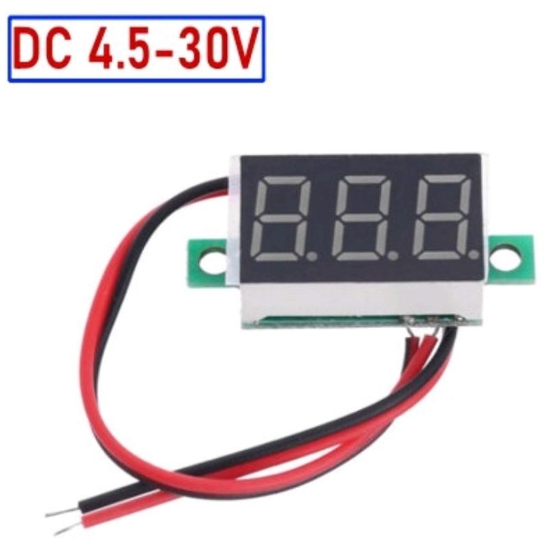 Voltmeter DC Mini 4.5V-30V digital Volt meter 0.36inch 2 kabel