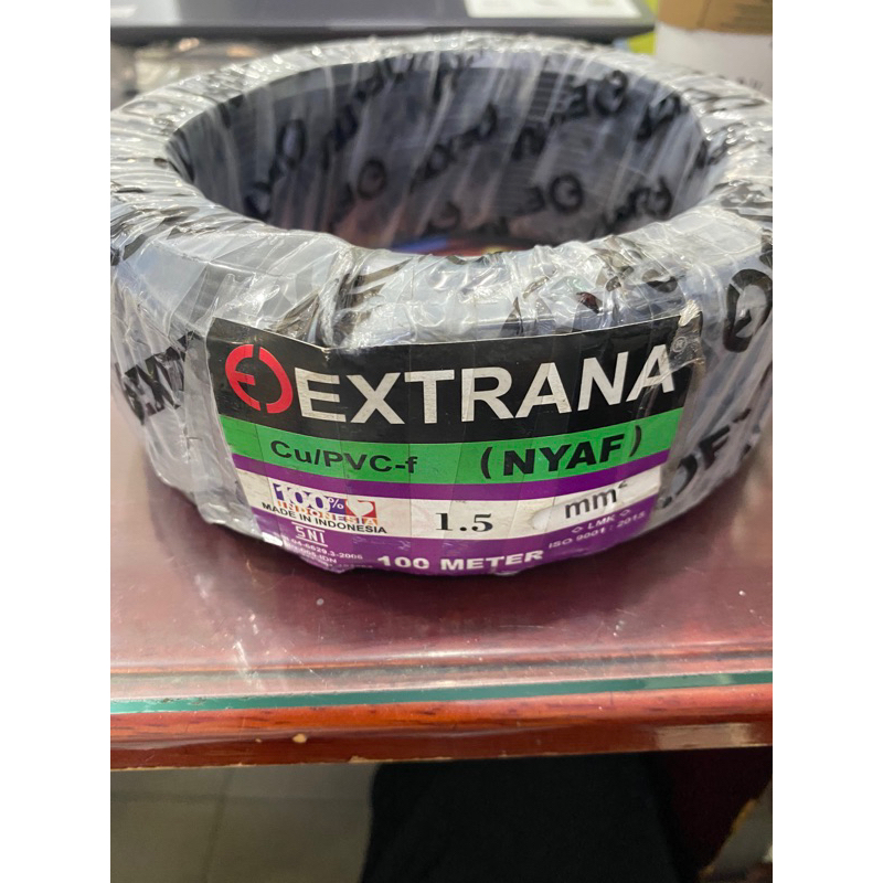 nyaf kabel tunggal serabut 1.5 mm 100 meter extrana