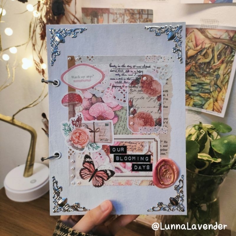 

Pink Collage Refillable Vintage Journal A5 Custom Title