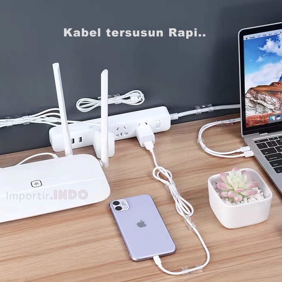 KABEL JADI RAPI KLIP KABEL ISI 20 TANPA PAKU ORGANIZER PENJEPIT KABEL JADI RAPI