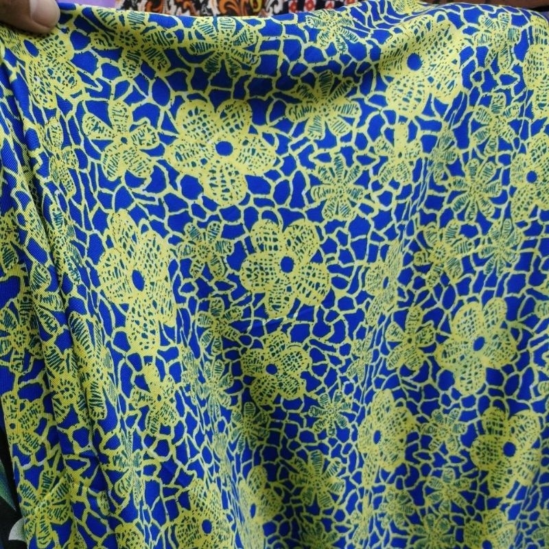 kain saten silk motif - bahan kain motif silk premium