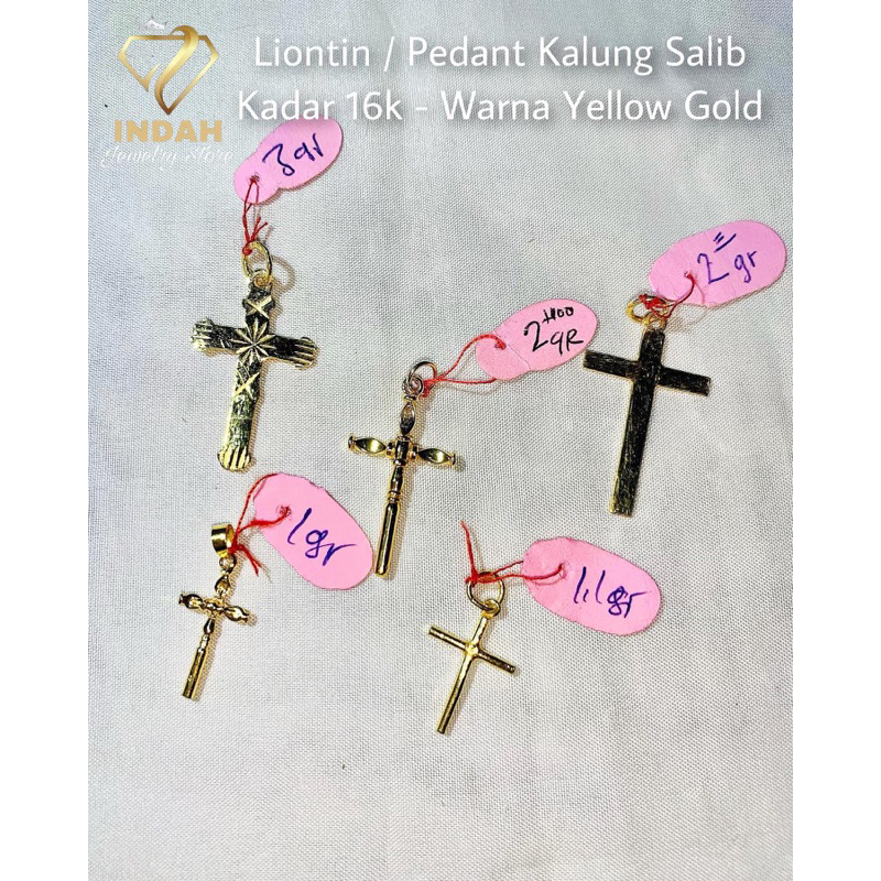 Liontin kalung salib kadar emas 70%