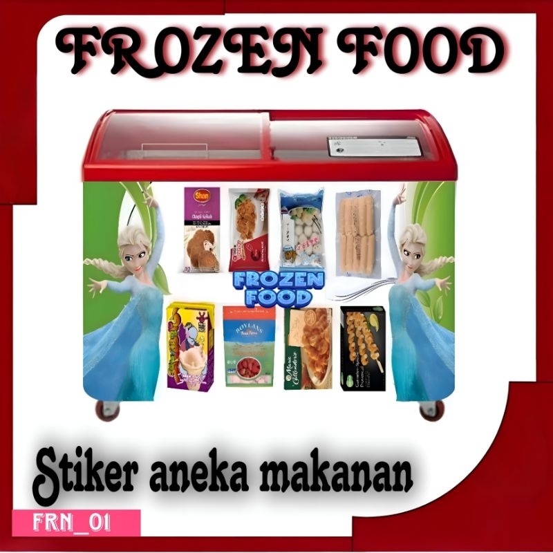 Stiker showcase motif frozen food