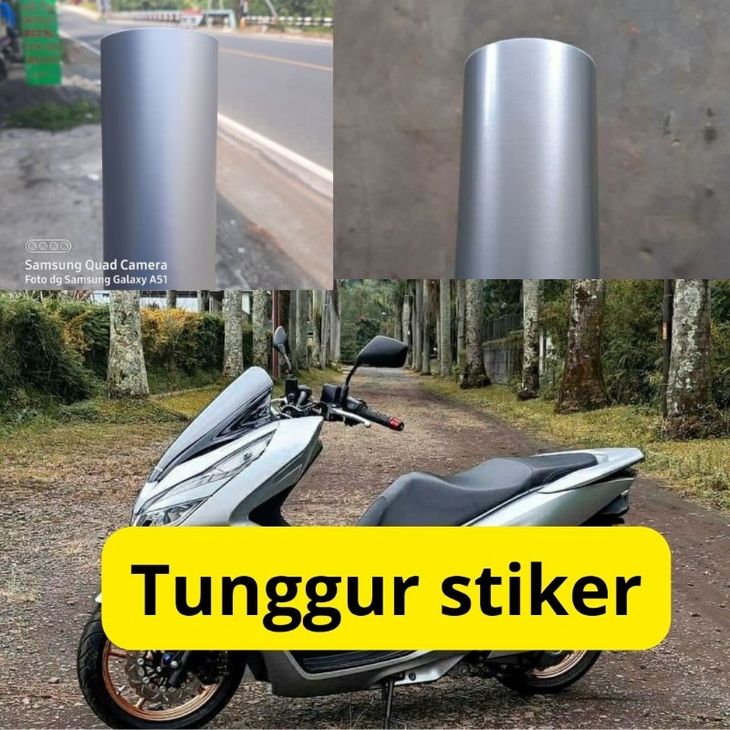 skotlet stiker abu- abu doff / glossy silver doff dan silver glossy