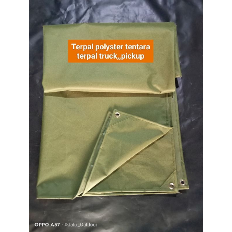 terpal Polyester army rikues ukuran 320x240cm jarak lubang 25cm