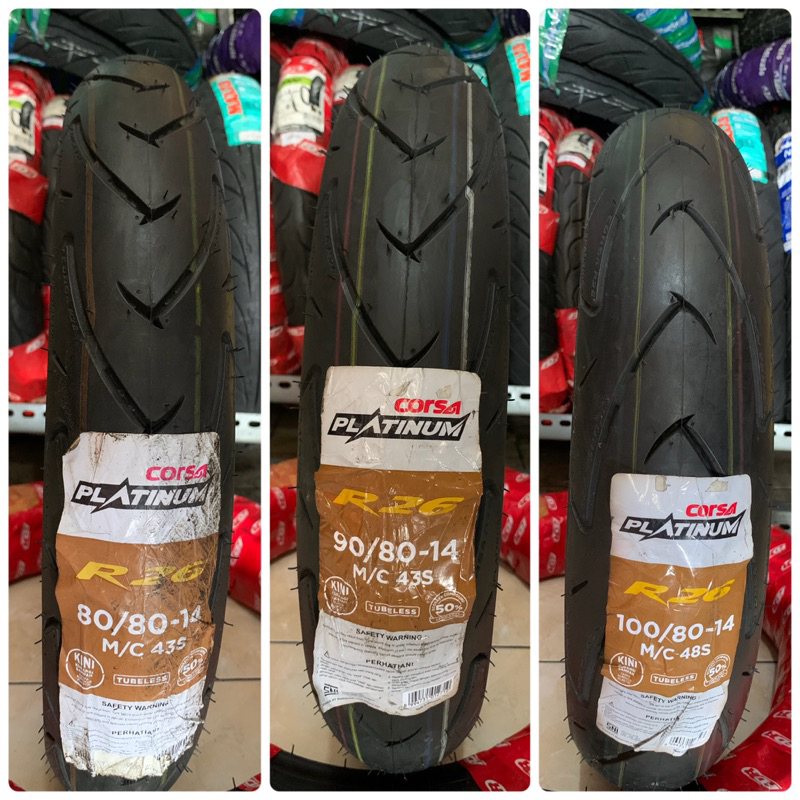 ban corsa platinum R26 tubeless ring14 80/80 90/80 100/80