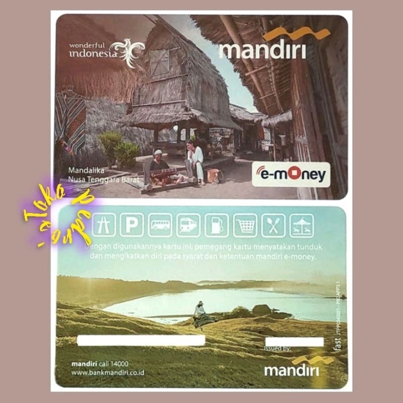 Mandiri eMoney Wonderful Indonesia -  MANDALIKA  NTB (Nusa Tenggara Barat) ORI /Like eTOLL Tapcash Flazz or Brizzi