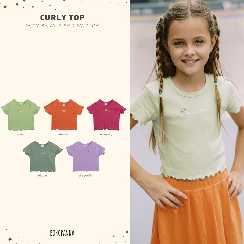 Bohopanna Curly Crop Top NEW / Kaos Anak