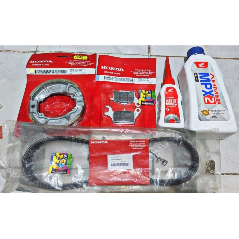 Kampas rem depan belakang Oli Mpx2 Vbelt ORI K44 AHM stater halus Honda Beat fi street Scoopy Vario 