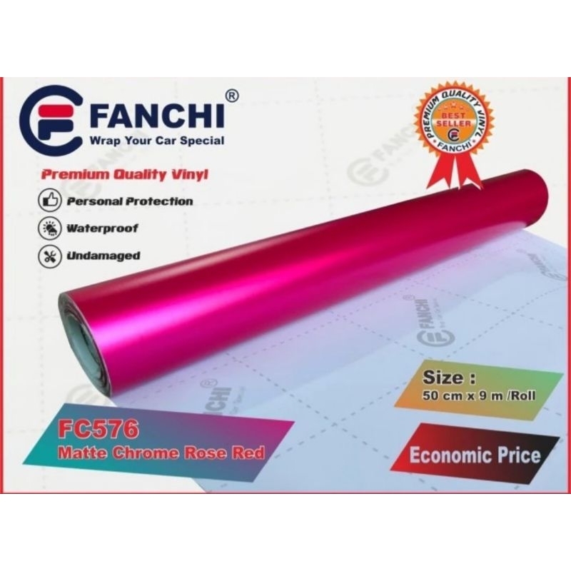 ROLL Sticker Fanchi FC576 Matte Chrome Rose Red 5pcm × 9m ROLL