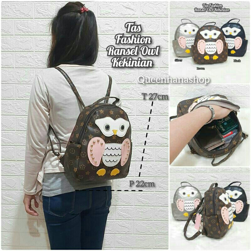 Tas Fashion Owl Ransel Anak Remaja Kekinian