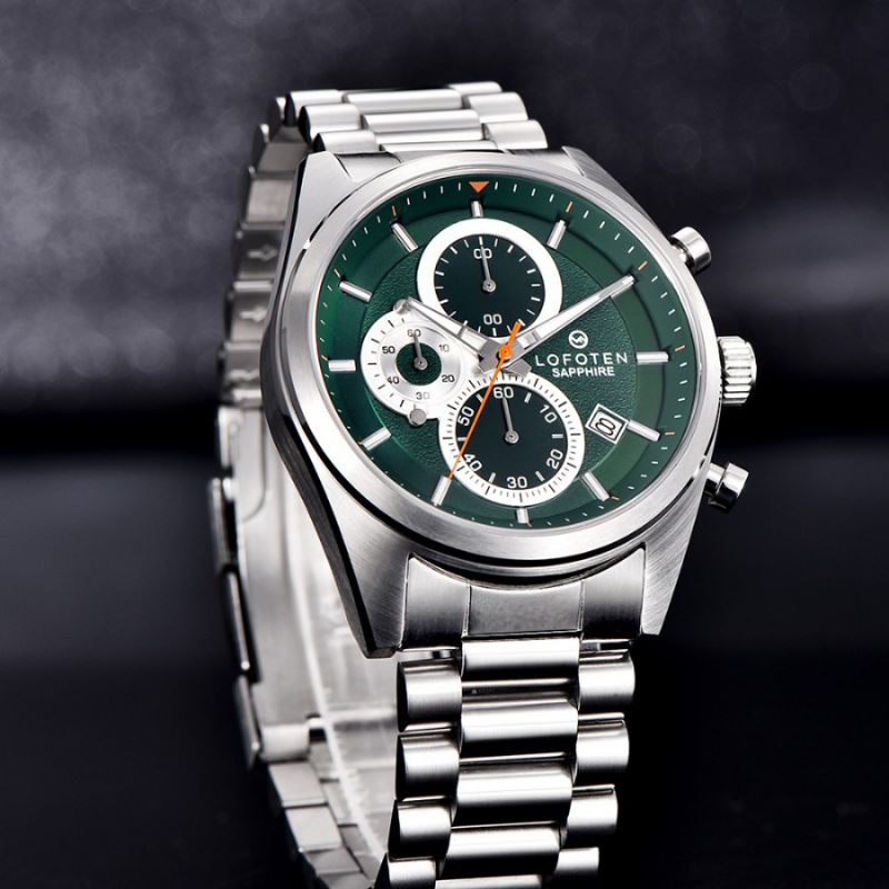 JAM TANGAN PRIA LOFOTEN 6519 STAINLESS STEEL SAPPHIRE CHRONOGRAPH