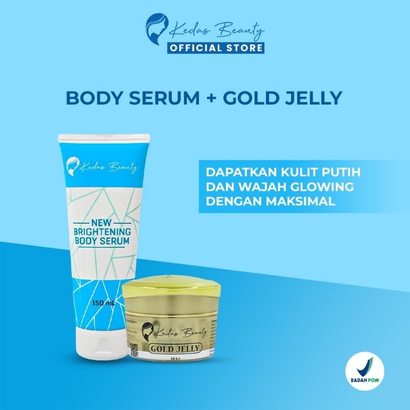 COD, KEDAS BEAUTY PAKET 2IN1 GOLD JELLY + BODY SERUM ORIGINAL ASLI By Kedas Beauty Palu