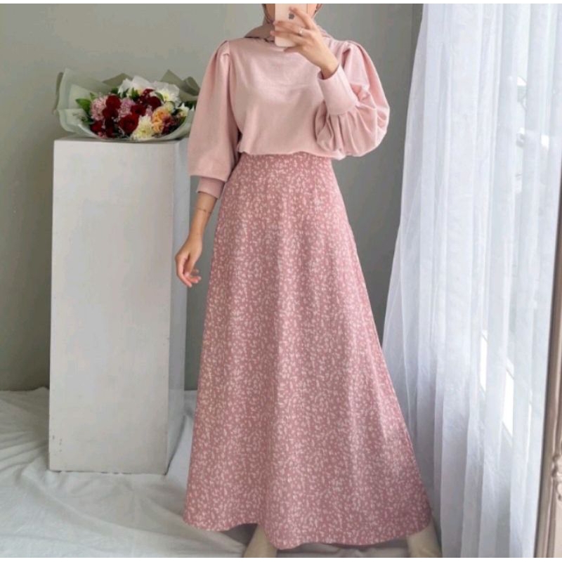 Rok Bunga Ala Korea/Floral skirt/Rok Korea Floral/Rok Floral