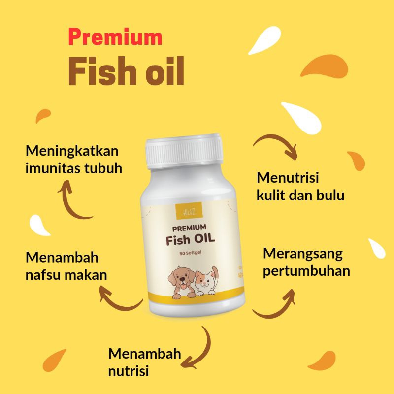 Kilgo Premium Fish Oil - minyak ikan kucing anjing - vitamin kucing anjing 50 softgel