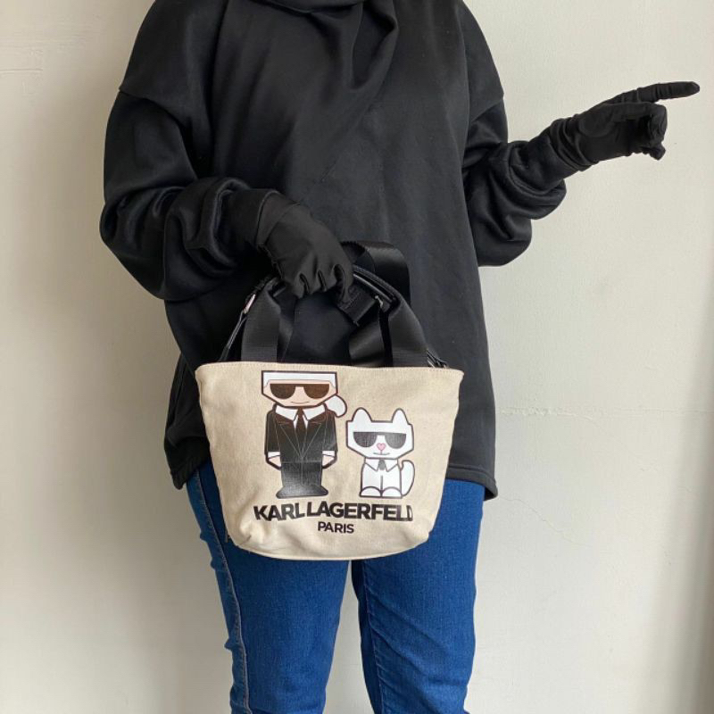 Karl lagerfel kristen bag 100% authentic store us. Ready black n beige