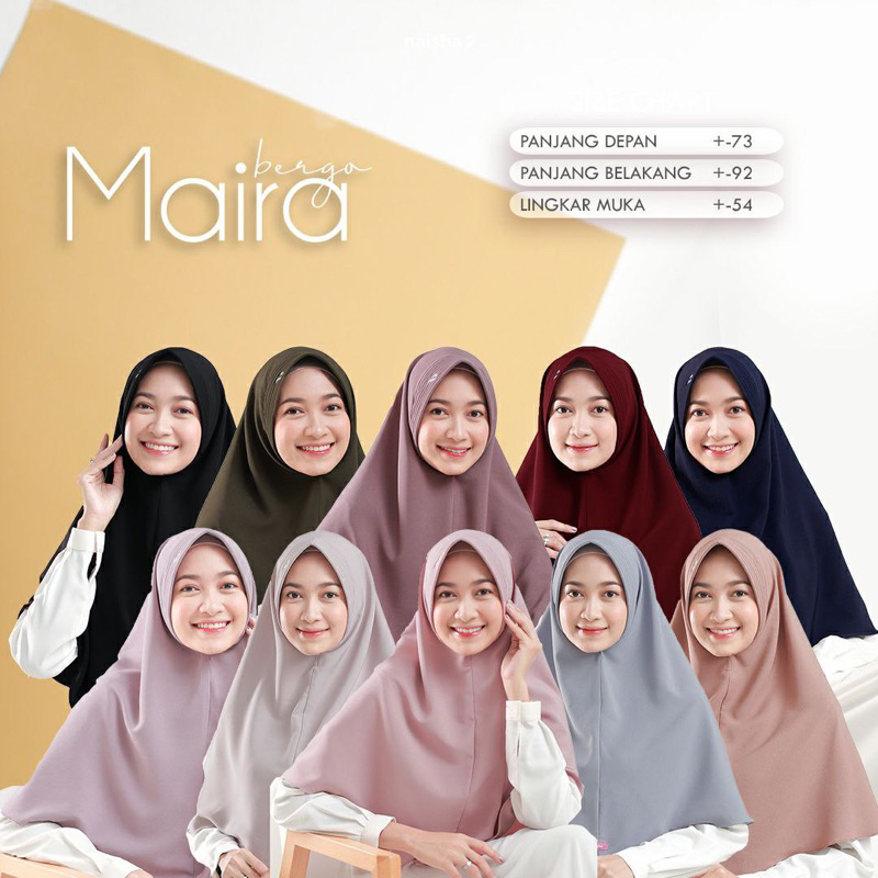 Maira Bergo / Bergo Instan / Kerudung Simple / Bergo Polos / Jilbab Langsungan / Bergo Adem / Jilbab