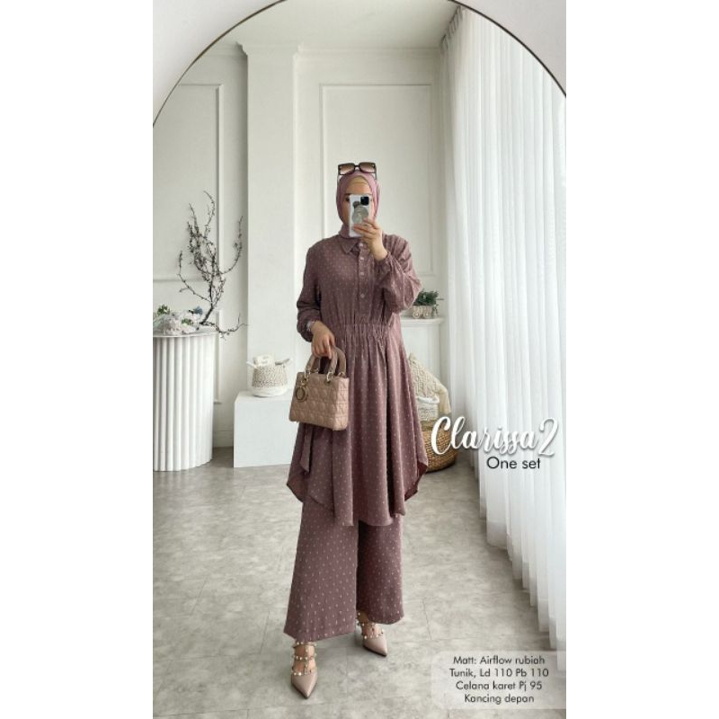 SETELAN TUNIK LENGAN PANJANG CELANA PANJANG SETELAN TURKI CLARISAA 22 SH