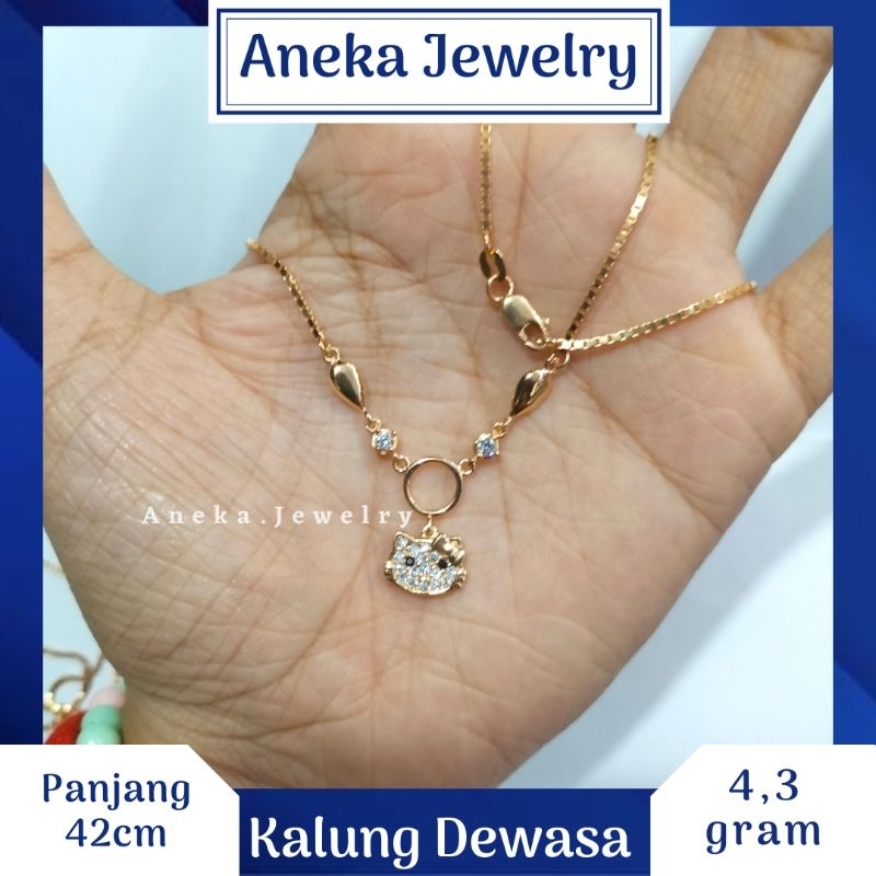 Kalung Koye Itali HK Mata Mata, Sepuh Emas Kuning, Perak 925