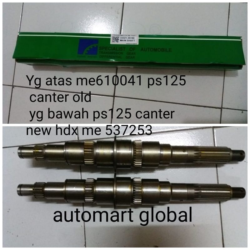 mainshaft output shaft canter ps125 hdx