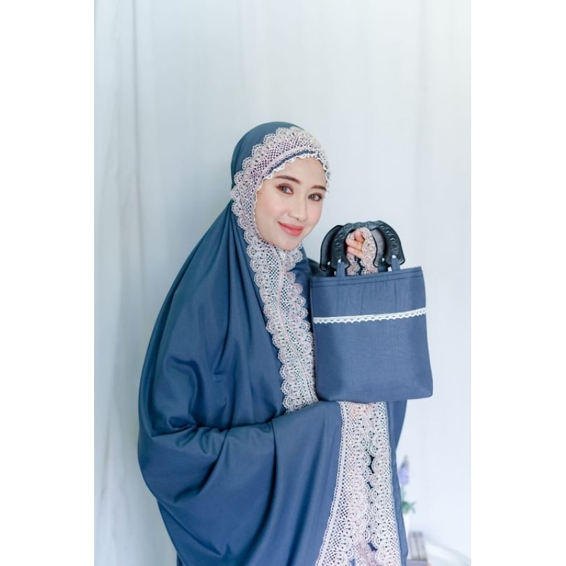 Mukena Dewasa Katun Dubai Renda Giver Mewah