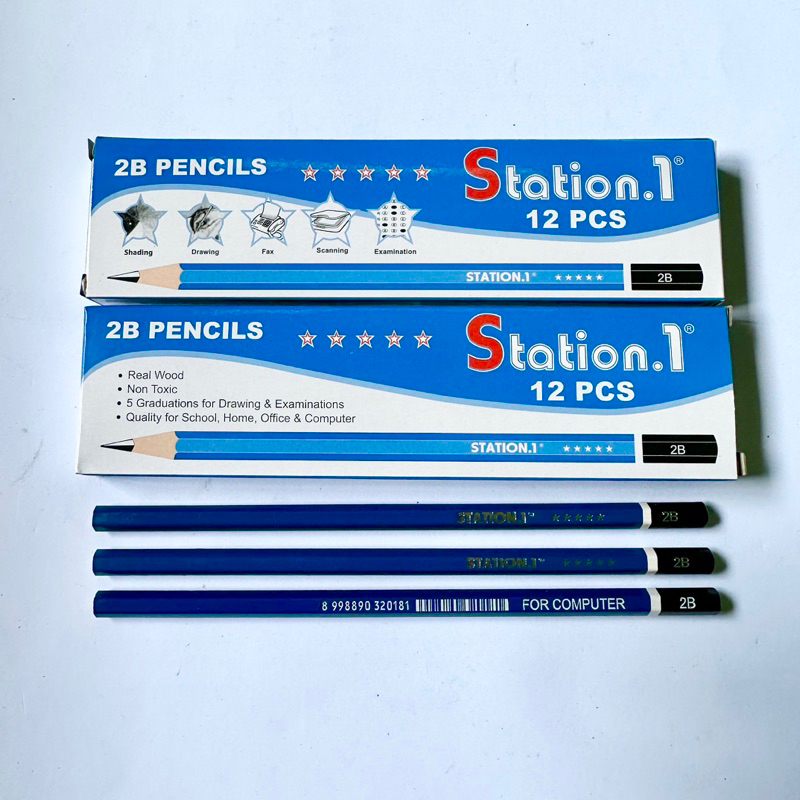 

Pensil 2B Station 1 Biru isi 12 pcs