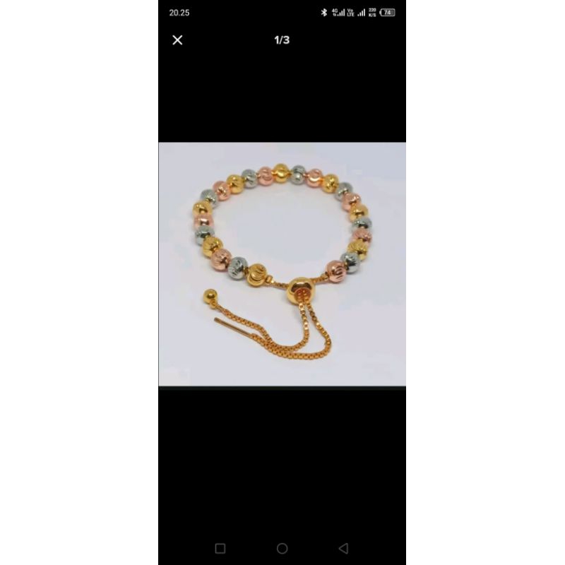 GELANG TANGANGAN BIJI LADA KOMBINASI SSULTAN ANRI LUNTUR ANTI KARAT