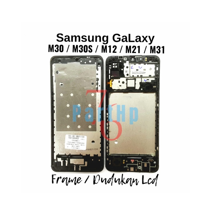 Middle Frame Dudukan Lcd &amp; Mesin Samsung Galaxy M30 - M30S - M12 - M21 - Hitam